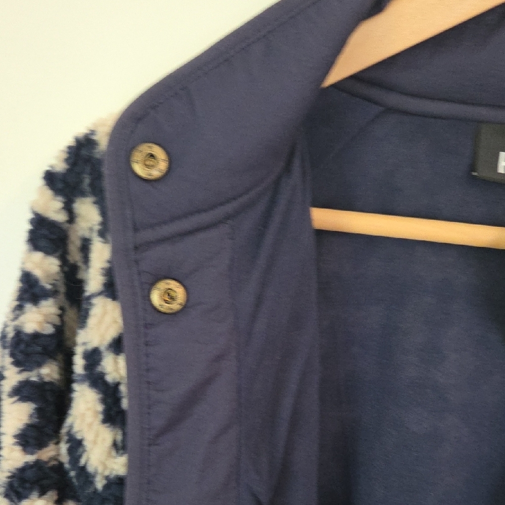 Herizon Sherpa Navy & Cream Fleece Jacket - Picture 7 of 15